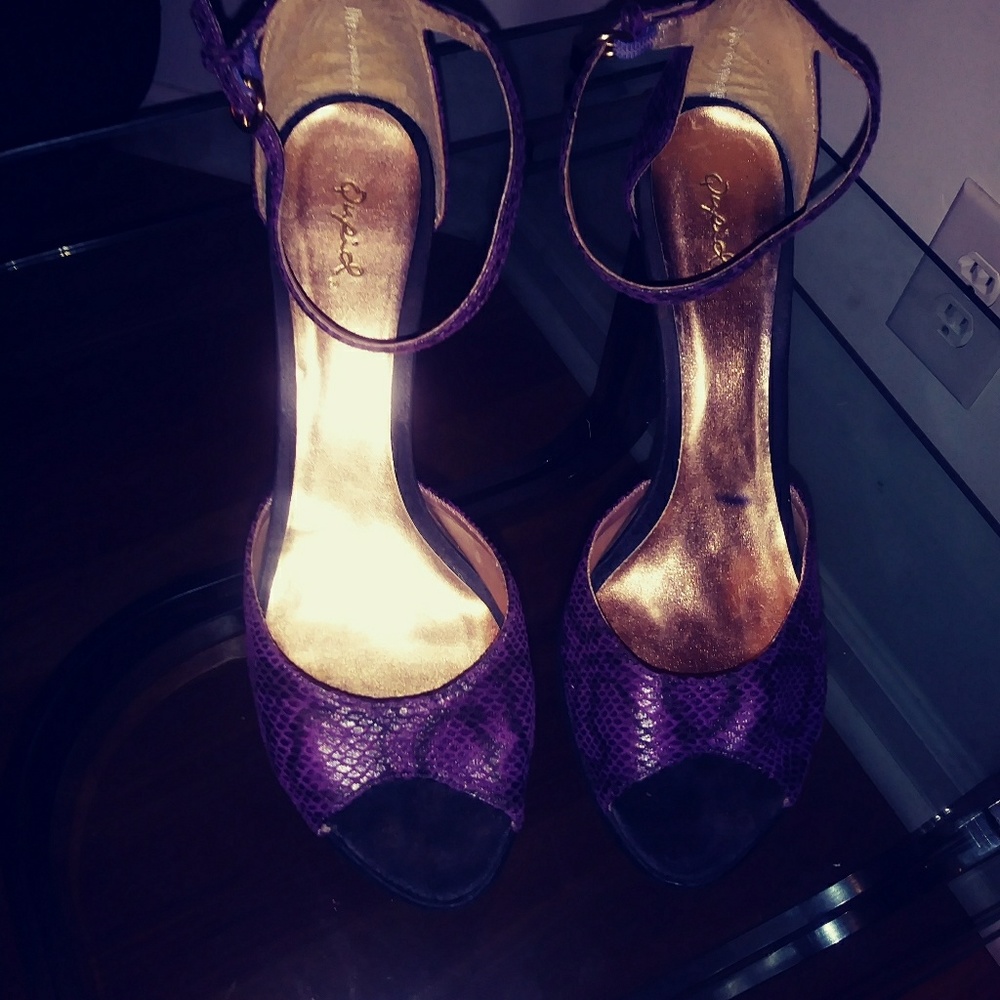 Snake print heels